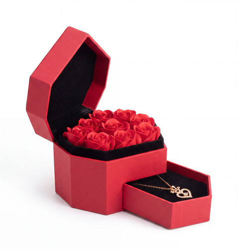 Caja Floral en Forma de Corazón