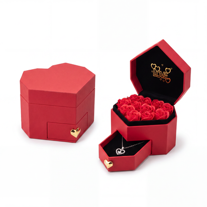 Caja Floral en Forma de Corazón