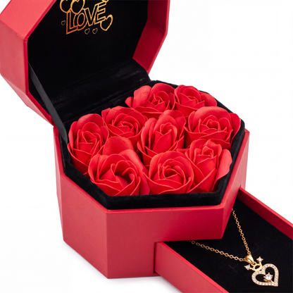 Caja Floral en Forma de Corazón
